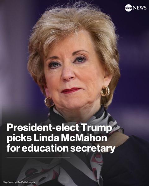 Egykori pankrátor, Linda McMahon felmerült mint Trump lehetséges oktatási minisztere.